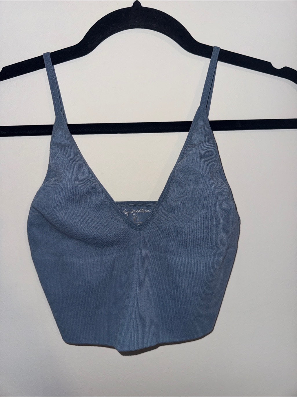 By Together Dusty Blue Ribbed V-Neck Tank